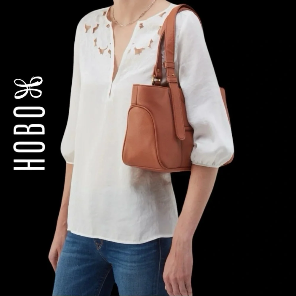 HOBO (NWT) Genuine Pebbled Leather, Autry Satchel in Cashew - Picture 7 of 8